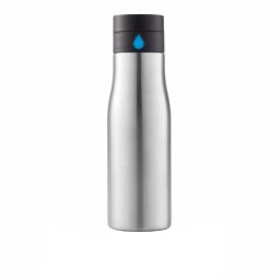Sticla de apa 600 ml, capac care monitorizeaza consumul de apa, XD, AA, otel inoxidabil, abs, gri, breloc inclus