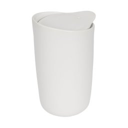 Cana de calatorie cu perete dublu din ceramica, 410 ml, Everestus, MA, alb