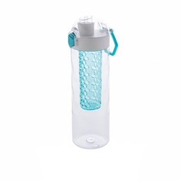 Sticla de apa 700 ml, infuzor in forma de fagure, XD, HB, tritan, silicon, turcoaz, breloc inclus din piele ecologica