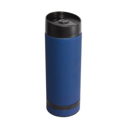 Cana de calatorie 380 ml cu perete dublu, albastru inchis, Everestus, CC07FD, otel inoxidabil, plastic