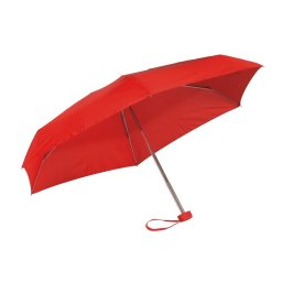 Umbrela mica de buzunar 85 cm, ax cu 5 sectiuni, rosu, Everestus, UB25PT, aluminiu, fibra de sticla, poliester, saculet inclus