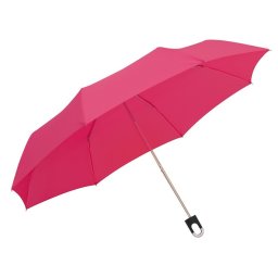 Umbrela de buzunar 98 cm, maner cu agatatoare, rosu, Everestus, UB33TT, aluminiu, fibra de sticla, poliester, saculet inclus
