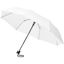 Umbrela 21 inch automatica pliabila, Everestus, WI, pongee poliester, alb, saculet de calatorie inclus