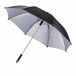 Umbrela 27 inch de furtuna, 2 straturi, material rezistent la apa, XD, HE, poliester, aluminiu, negru, breloc inclus