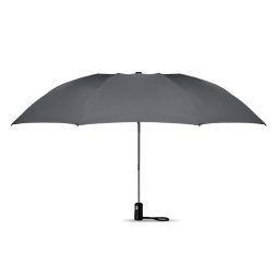 Umbrela 23 inch pliabila reversibila, cu deschidere si inchidere automata, poliester 190T, Everestus, UP20, gri, saculet inclus