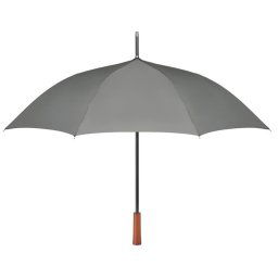 Umbrela 23 inch cu maner din lemn, deschidere automata, tesatura 190T rpet, metal, Everestus, UA41, gri