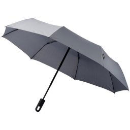 Umbrela 21.5 inch cu deschidere automata, pliabila, Marksman, TV, pongee poliester, gri, saculet de calatorie inclus