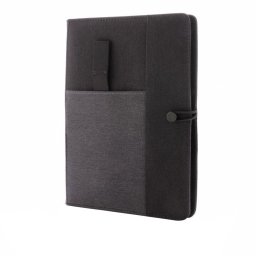 Agenda A5 cu buzunar pentru telefon si pix, 128 pagini, XD, KO, poliester, negru
