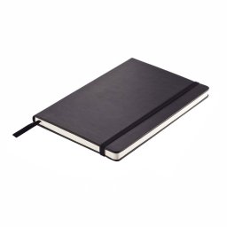 Agenda A5 cu coperta tare pu, 160 pagini cu liniatura, Everestus, HR, hartie, poliester, negru