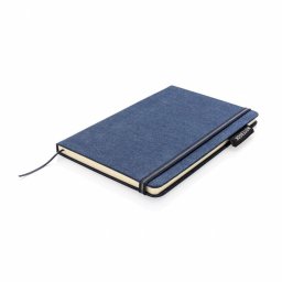 Agenda A5 cu coperta denim, 160 pagini, Everestus, DM, bumbac, hartie, albastru navy