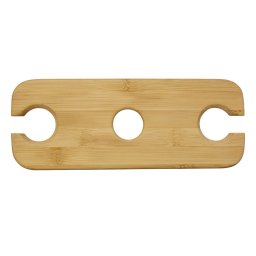 Suport pentru sticla de vin si 2 pahare, Everestus, MR01, bambus, maro