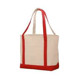 Sacosa pentru cumparaturi, Everestus, HY, panza 610 g/m² bumbac, natur, rosu