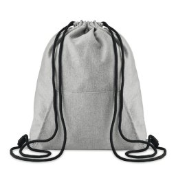 Saculet cu cordon si buzunar frontal, Everestus, SA04, tesatura lana, gri