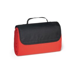 Patura picnic din poliester polar 145x120 cm, pliabila cu maner, Everestus, BT03, poliester, rosu, saculet de calatorie inclus