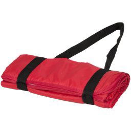 Patura picnic tartan 145x122 cm, cu maner de prindere, Everestus, RR03, poliester, rosu, saculet de calatorie inclus