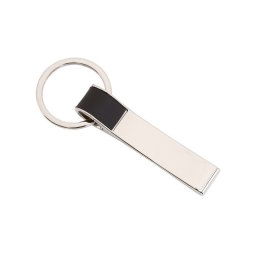 Breloc cu banda colorata, Everestus, KR0390, aliaj de zinc, otel, negru, argintiu