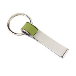 Breloc cu banda colorata, Everestus, KR0392, aliaj de zinc, otel, verde, argintiu