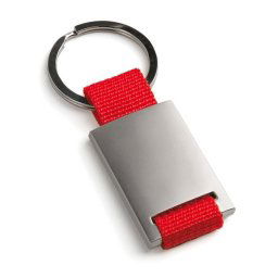 Breloc cu material textil, Everestus, KR0516, metal, rosu