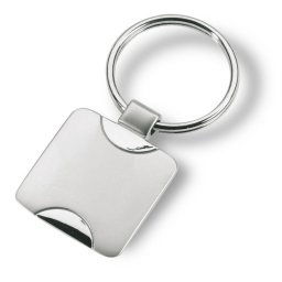 Breloc patrat, Everestus, KR0229, metal, argintiu