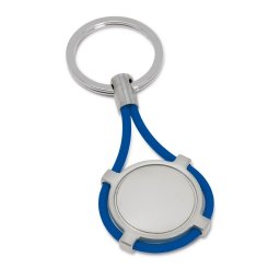 Breloc rotund, Everestus, KR0503, metal, silicon, albastru