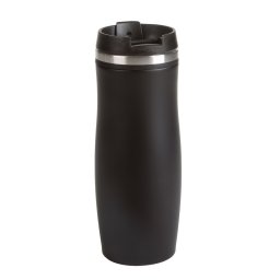 Cana de voiaj cu perete dublu, 400 ml, Everestus, DK01, otel inoxidabil, plastic, negru