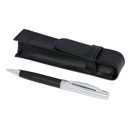 Set cadou pix si husa, Luxe, JU036, metal, piele ecologica, negru