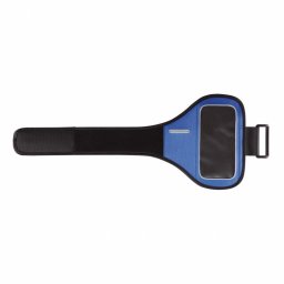 Suport de mana pentru telefon, cu buzunar de chei, Everestus, UL01, neopren, pu, albastru