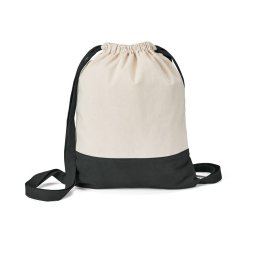 Saculet din bumbac 100% in 2 nuante, inchidere cu snur, Everestus, 8IA19044, negru