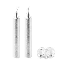 Set 2 lumanari cu suport din sticla, Everestus, 9IA19056, Argintiu