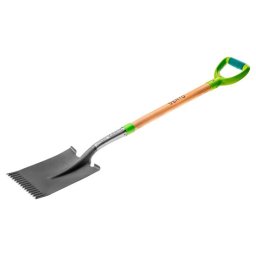Harlet, cazma, drept, cu coada lemn, zimtat, 17.5x28 cm, 115 cm, Verto