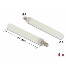 Set 4 distantiere M4 x M4 hexagon 57mm, Delock 60239