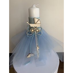 Lumanare botez Baby Blue short