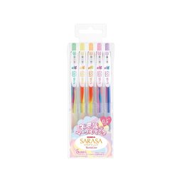 Pix cu gel Sarasa Marble Zebra, 5 culori/set