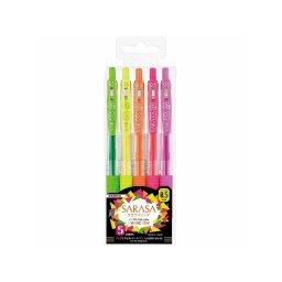 Pix cu gel Sarasa Neon Zebra, 5 culori/set