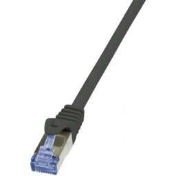 Cablu de retea RJ45 SFTP cat6A LSOH 0.25m negru, Logilink CQ3013S