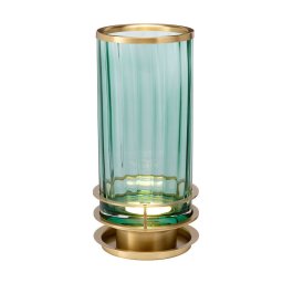 Veioză Arno QN-ARNO-GREEN-AB, H:35,4 cm, 1x9W GX53, metal alamă, sticlă verde