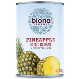 Rondele mini de ananas in suc de ananas la conserva bio 400g Biona