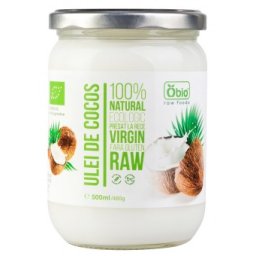 Ulei de cocos extravirgin presat la rece raw bio 460g/500ml Obio