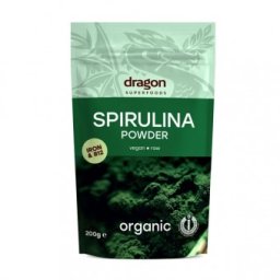 Spirulina pulbere bio 200g Dragon Superfoods