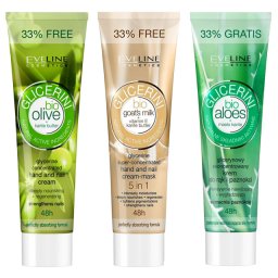 Kit Ingrijire Maini 'Glicerini BIO Trio' 3 Creme Hidratante Eveline Cosmetics