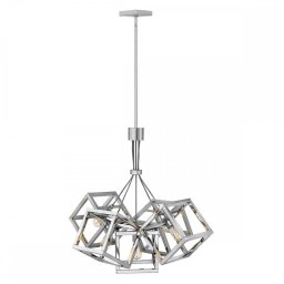 Lustră modernă din metal nichel Ensemble, 5x60W, E27, H:869-1733mm, QN-ENSEMBLE5P-PN
