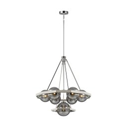 Candelabru modern din metal nichel Harper, 7x60W, E14, H:1003-2375 mm, QN-HARPER7