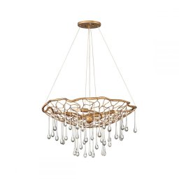 Lustră modernă din metal auriu periat Laguna, 4x40 W, E14, H 469 - 3353 mm, QN-LAGUNA-4P