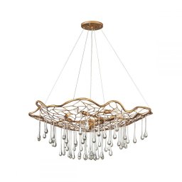 Candelabru modern din metal auriu Laguna, 6x40W, E14, H:482-3366mm, QN-LAGUNA-6P