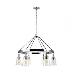 Candelabru tranzițional din metal crom Loras, 6x60W, E27, H:783-2350mm, QN-LORAS6
