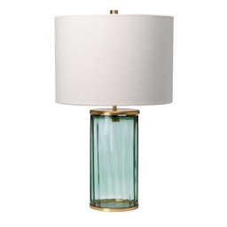 Veioză vintage bronz și sticlă verde Reno, E27, 1x60W, H:604 mm, QN-RENO-GREEN-AB