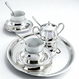 Coffee Set for 2 placat cu argint by Chinelli - made in Italy