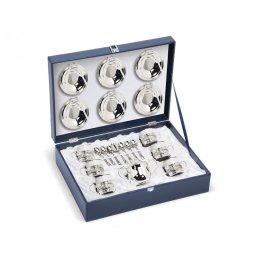 Set Cafea 6 Tazzine ESPRESSO placat cu argint by Chinelli, made in Italy
