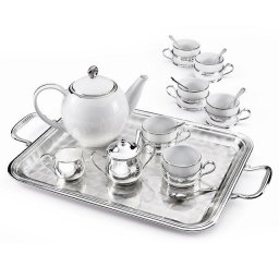 Sera Tray Chinelli Silver Plated Set Cafea Ceai by Chinelli - made in Italy