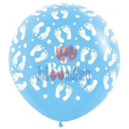 Balon latex jumbo imprimat It s a Boy albastru 91cm